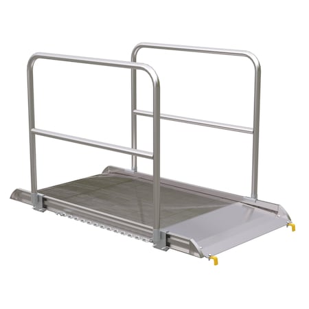Vestil Alum. Walk Ramp w/Rail Hook, 72 x 38" AWR-38-6B-HR